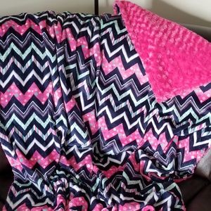 Colorful Chevron Minky Blanket 60x60